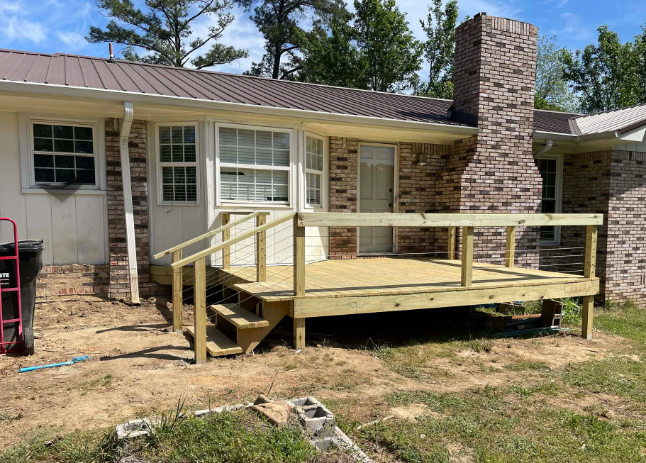 Deck construction project photo